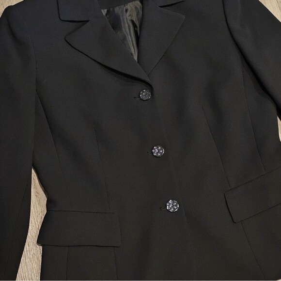 LE SUIT Black Blazer Jacket Notched Collar Single Breasted 3 button Suit Jacket - Picture 2 of 10
